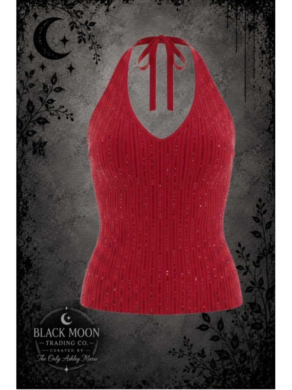 14. Harley-Davidson Red Lace Up Halter Tank Top Size L